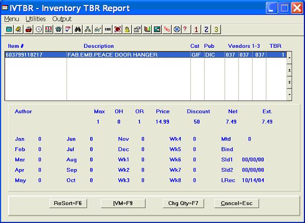 IVTBR - Inventory to Be Returned